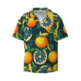 thumbnail image 1 of Wukai Fresh Orange Men's Casual Short-Sleeve Button Down Shirt - Lightweight Summer Dress Shirt for Daily Wear-Small, 1 of 1