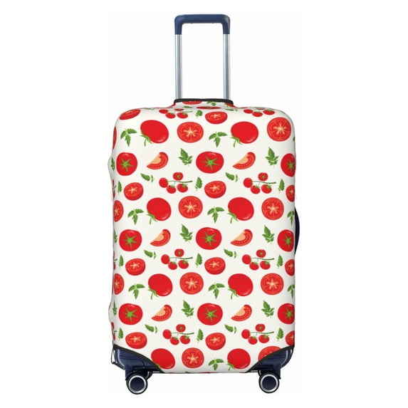 Wukai Fresh Red Tomato Elastic Luggage Cover: Personalized Protection for Your Suitcase - Fits 19~29-inch, Washable & Durable Travel Companion-