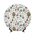 thumbnail image 1 of Wukai Frog and Forest Plants Print Decorative Plate for Display,Bone China Decorative Plate, Ceramic Dinner Plate with Stand, Vertical Ceramic Plate-7in, 1 of 6