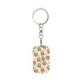 thumbnail image 1 of Wukai Frog Hold Strawberry Print Rectangular Metal Keychain: Sleek and Durable Key Ring for Securely Holding Keys Perfect for Everyday Use, 1 of 5