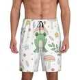 thumbnail image 1 of Wukai Frog and Mushrooms Men’s Short Pajama Pants With Pockets Soft Sleep Pj Shorts for Men-3X-Large, 1 of 6