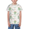 thumbnail image 1 of Wukai Frog and Mushrooms Youth Unisex Short Sleeve T-Shirt for Boys, Girls, Teens, and Kids-Small, 1 of 7