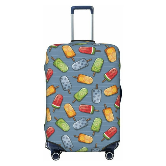 Wukai Fruit Ice Cream Elastic Luggage Cover: Personalized Protection for Your Suitcase - Fits 19~29-inch, Washable & Durable Travel Companion-Small