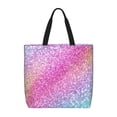 thumbnail image 1 of Wukai Fun Rainbow Pink Print Reusable Grocery Bag Shopping Bags with Zipper Shoulder Shopping Handle Bag Suitable for Outdoor Convenient Daily Bag, 1 of 8