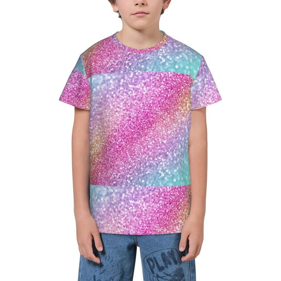 Wukai Fun Rainbow Youth Unisex Short Sleeve T-Shirt for Boys, Girls, Teens, and Kids-Small