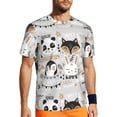 thumbnail image 1 of Wukai Funny Animals Series Print Men's Short-Sleeved Mesh T-Shirt,Quick-Dry Short Sleeve Workout T-Shirt-X-Small, 1 of 8