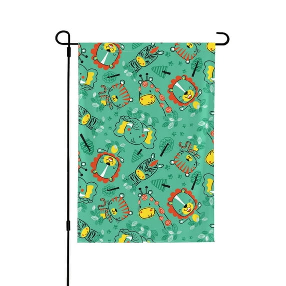 Wukai Funny Animals in Jungle Garden Flags Double Sided Welcome Garden Yard House Flags Outside Outdoor House (Only Flag)