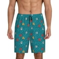 thumbnail image 1 of Wukai Funny Cat Blue Men’s Short Pajama Pants With Pockets Soft Sleep Pj Shorts for Men-Small, 1 of 6