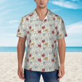 thumbnail image 1 of Wukai Funny Cat White Men's Hawaiian Shirt Short Sleeve Casual Button Down Summer Beach Aloha Shirt Tropical Print Holiday Party, 1 of 8