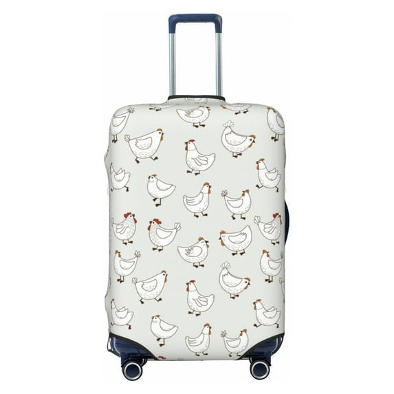 Wukai Funny Chicken Elastic Luggage Cover: Personalized Protection for Your Suitcase - Fits 19~29-inch, Washable & Durable Travel Companion-Small