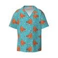 thumbnail image 1 of Wukai Funny Chicken Men's Casual Short-Sleeve Button Down Shirt - Lightweight Summer Dress Shirt for Daily Wear-, 1 of 7