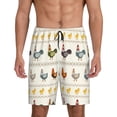 thumbnail image 1 of Wukai Funny Chicken Men’s Short Pajama Pants With Pockets Soft Sleep Pj Shorts for Men-Large, 1 of 6