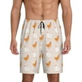 thumbnail image 1 of Wukai Funny Chicken Men’s Short Pajama Pants With Pockets Soft Sleep Pj Shorts for Men-, 1 of 6