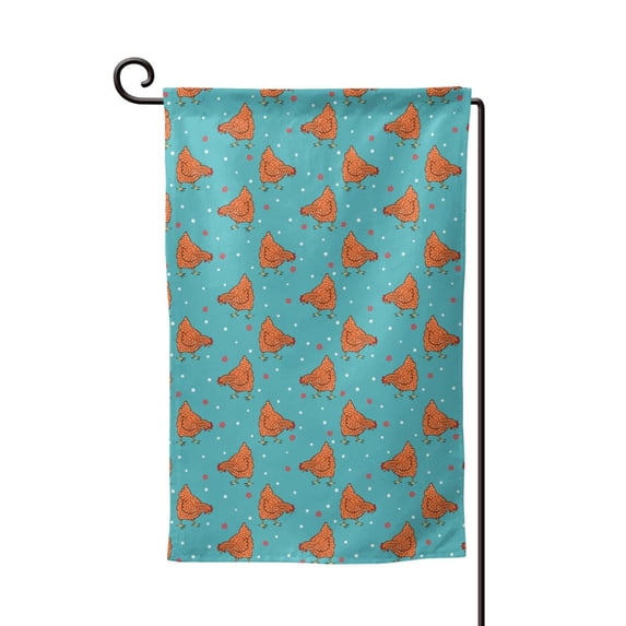 Wukai Funny Chicken Print Garden Flag 12.5x18 Inch Double Sided Sun-resistant Rain-resistant, Wrinkle-resistant Colorfast(Only Flag)