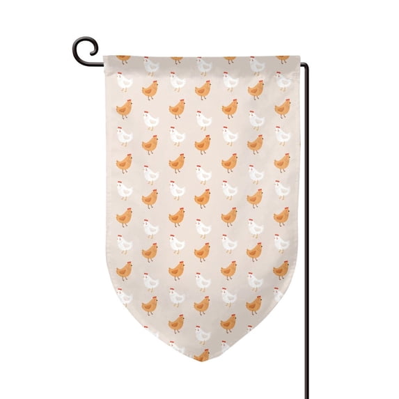 Wukai Funny Chicken Print Garden Flag 12.5x18 Inch Double Sided Sun-resistant Rain-resistant, Wrinkle-resistant Colorfast(Only Flag)