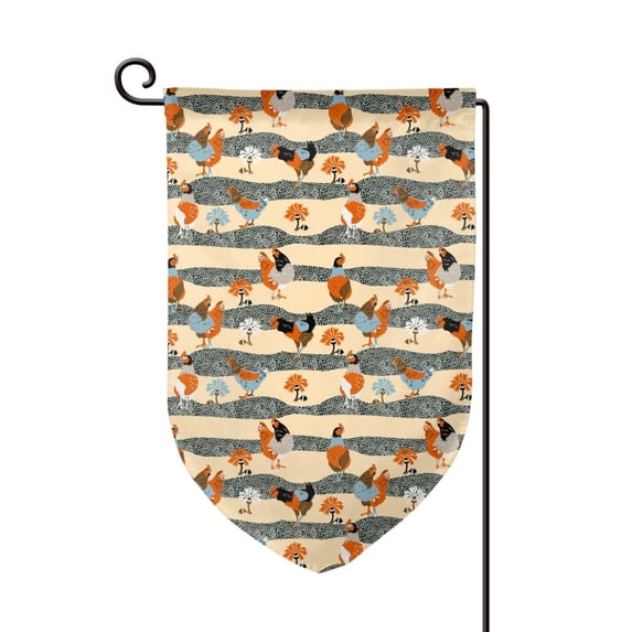 Wukai Funny Chicken Print Garden Flag 12.5x18 Inch Double Sided Sun-resistant Rain-resistant, Wrinkle-resistant Colorfast(Only Flag)