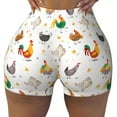 thumbnail image 1 of Wukai Funny Chicken Print Pack Biker Shorts for Women Yoga Workout Gym Running Scrunch Active Shorts-Large, 1 of 8