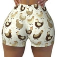thumbnail image 1 of Wukai Funny Chicken Print Pack Biker Shorts for Women Yoga Workout Gym Running Scrunch Active Shorts-XX-Large, 1 of 8