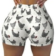 thumbnail image 1 of Wukai Funny Chicken Print Pack Biker Shorts for Women Yoga Workout Gym Running Scrunch Active Shorts-XX-Large, 1 of 8