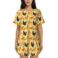 thumbnail image 1 of "Wukai Funny Chicken Women's Pajama Set - Short-Sleeve Top and Shorts with Elastic Waistband and Pockets for Loungewear, Yoga, and Casual Wear-XX-Large, 1 of 8