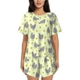 thumbnail image 1 of Wukai Funny Chicken Women's Pajama Set,Short-Sleeve Top and Shorts with Elastic Waistband and Pockets for Loungewear, Yoga, and Casual Wear-4X-Large, 1 of 8