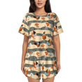 thumbnail image 1 of "Wukai Funny Chicken Women's Pajama Set - Short-Sleeve Top and Shorts with Elastic Waistband and Pockets for Loungewear, Yoga, and Casual Wear-Medium, 1 of 8