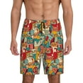 thumbnail image 1 of Wukai Funny Owl Bird Men’s Short Pajama Pants With Pockets Soft Sleep Pj Shorts for Men-, 1 of 6