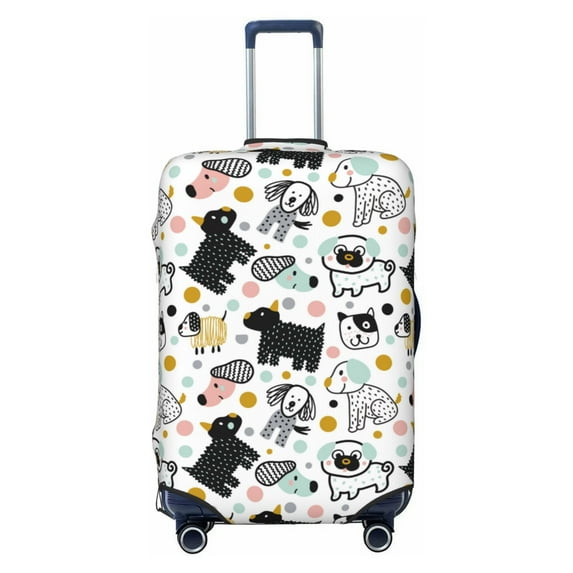Wukai Funny Puppy Elastic Luggage Cover: Personalized Protection for Your Suitcase - Fits 19~29-inch, Washable & Durable Travel Companion-
