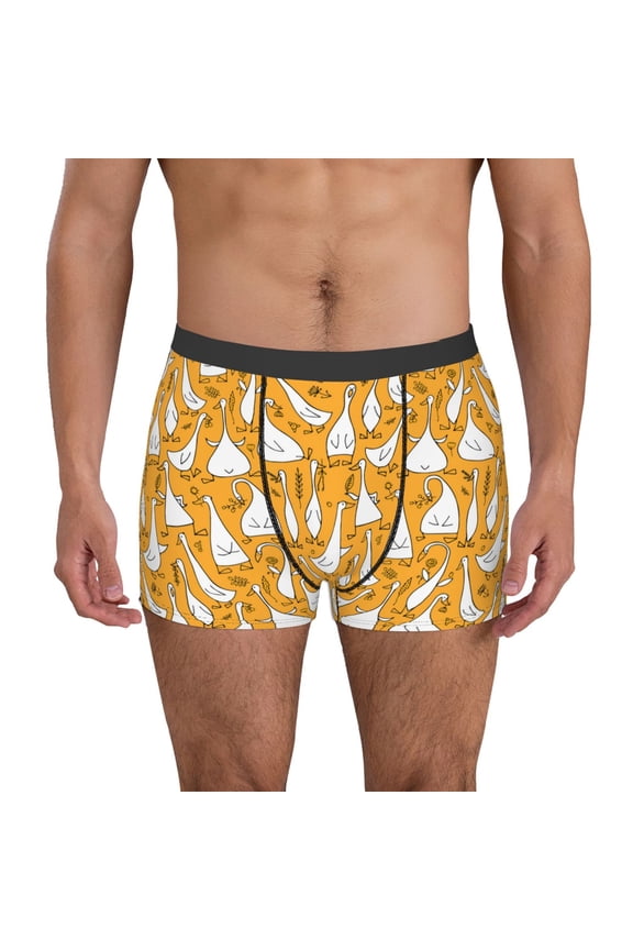 Funny goose family Print Men’s Underwear Breathable Boxer Briefs,&nbsp;Moisture Wicking & Breathable-Medium