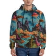 thumbnail image 1 of Wukai Galactic Jungle Dinosaurs Print Men Hoodies Fleece Sweatshirts Long Sleeve Sweaters Pullover Fall Outfits Winter Clothes-Medium, 1 of 7