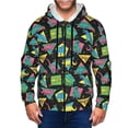 thumbnail image 1 of Wukai Geometric Dinosaur Print Men's Zip-Up Hoodie,Fleece Full-Zip Hoodie for Men, Hooded Sweatshirt-XX-Large, 1 of 5