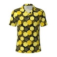 thumbnail image 1 of Wukai Geometric Pattern with Bee Men’s Polo Shirts,Quick-Dry Athletic Shirt,Classic Fit Shirts-Small, 1 of 8