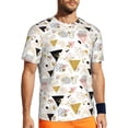 thumbnail image 1 of Wukai Geometric Triangle Print Men's Short-Sleeved Mesh T-Shirt,Quick-Dry Short Sleeve Workout T-Shirt-Medium, 1 of 8