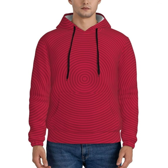 Wukai Geometric Vintage Print Men Hoodies Fleece Sweatshirts Long Sleeve Sweaters Pullover Fall Outfits Winter Clothes-X-Large