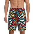 thumbnail image 1 of Wukai Geometry Men’s Short Pajama Pants With Pockets Soft Sleep Pj Shorts for Men-3X-Large, 1 of 6