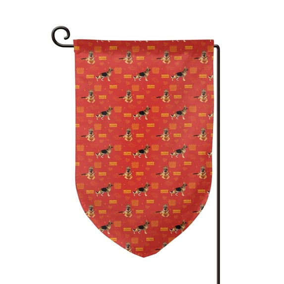 Wukai German Shepherd Dog Print Garden Flag 12.5x18 Inch Double Sided Sun-resistant Rain-resistant, Wrinkle-resistant Colorfast(Only Flag)
