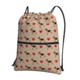 thumbnail image 1 of Wukai German Shepherd Dog Waterproof Drawstring Backpack with Zipper Pocket,Large Foldable Gym Bag for Women and Men, Perfect for Sports, Yoga, and Travel, 1 of 8