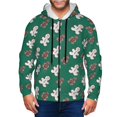 thumbnail image 1 of Wukai Gingerbread Snowman Cookies Print Men's Zip-Up Hoodie,Fleece Full-Zip Hoodie for Men, Hooded Sweatshirt-Large, 1 of 5