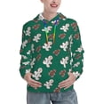 thumbnail image 1 of Wukai Gingerbread Snowman Cookies Print Womens Hoodies Fleece Sweatshirts Long Sleeve Sweaters Pullover Fall Outfits Winter Clothes-XX-Large, 1 of 7