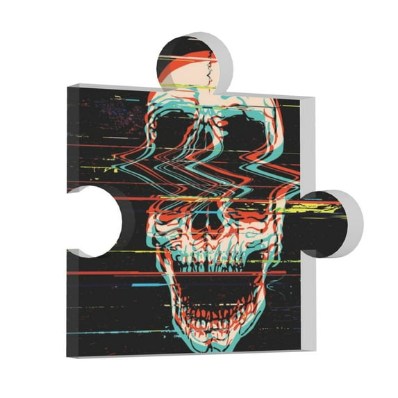 Wukai Glitch Screaming Skull Print Elegant Acrylic Gift Decorations Perfect for Weddings, Birthdays, Anniversaries, and Home Decor