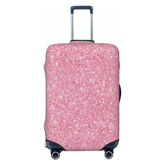 Wukai Glitter Pink Elastic Luggage Cover: Personalized Protection for Your Suitcase - Fits 19~29-inch, Washable & Durable Travel Companion-X-Large
