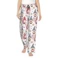 thumbnail image 1 of Wukai Gnome With Love Letter Women Pajama Pants Comfy Stretch Drawstring Palazzo Wide Leg Lounge Pant Comfy Sleepwear Yoga Pants-Large, 1 of 6