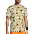 thumbnail image 1 of Wukai Gnomes Bees And Sunflowers Print Men's Short-Sleeved Mesh T-Shirt,Quick-Dry Short Sleeve Workout T-Shirt-Medium, 1 of 8