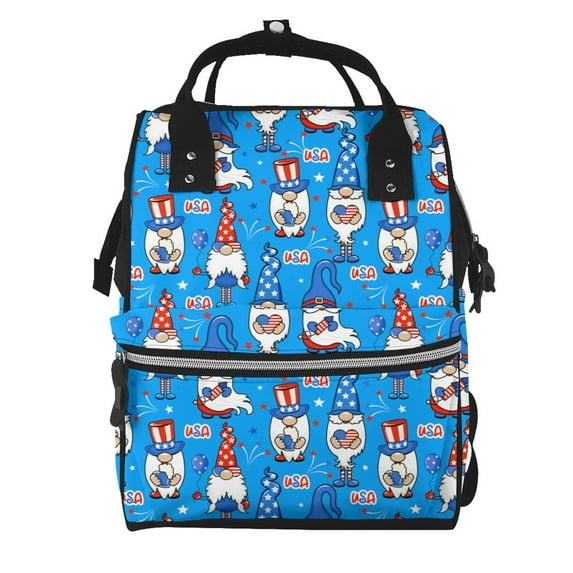 Wukai Gnomes in USA Mummy Backpac, Diaper Bag Purse Breast Pump Bag Purse Diaper Bag for swim,gym,workout,large capacity backpack