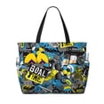 thumbnail image 1 of Wukai Goal Time Print Zipper Bag,large Beach Tote Bag,Waterproof Sandproof Bag,Grocery and Picnic Tote Travel Bag, 1 of 5