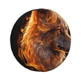 thumbnail image 1 of Wukai Gold Flame Pattern Wolf Print Spare Tire Cover for RV Trailer,Waterproof PVC Faux Leather Wheel Cover Fit for Truck,Trailer,RV,SUV,Camper and Most Vehicle-17 inch, 1 of 6