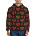 thumbnail image 1 of Wukai Gold Glitter Heart Print Men Hoodies Fleece Sweatshirts Long Sleeve Sweaters Pullover Fall Outfits Winter Clothes-XX-Large, 1 of 7