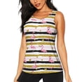 thumbnail image 1 of Wukai Gold Glittering Hearts and Flamingos Print &nbsp;Women's Workout Tank Top Mesh Yoga Shirts Athletic Running Tank Tops Athletic Gym Shirts - Large, 1 of 8