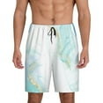 thumbnail image 1 of Wukai Gold Lines Marble Watercolor Men’s Short Pajama Pants With Pockets Soft Sleep Pj Shorts for Men-Medium, 1 of 1