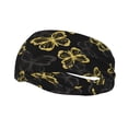 thumbnail image 1 of Wukai Golden Glitter Butterflies Sports sweatband,Men & Women Sweatband Headband for Running, Cross Training, Racquetball, Working Out, 1 of 7